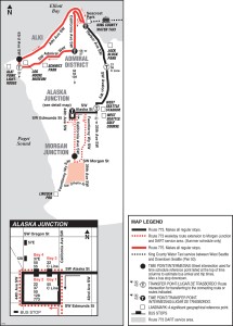 map of water taxi shuttle route