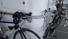 Bicycles secured to handrails present safety hazards to customers on water taxi sailings